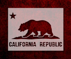 California Republic Flag Bear Star 8.5" x 11" Stencil FAST FREE SHIPPING (527) - Picture 1 of 1