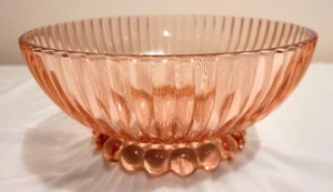 Vintage Pink Depression Glass Bowl 9.25 x 4.25" - Picture 1 of 6