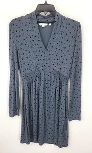 Vestido Boden Mujer 10 Largo Gris Negro Lunares Cuello en V Ajuste y Acampanado Tejido Neutro - Imagen 1 de 11