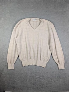 St. Croix Sweater Mens Large Beige Cream Knit V Neck Pullover - Picture 1 of 10
