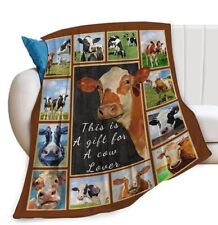 Cow Blanket Farm Country Animal Print Throw Blankets for Couch Sofa Stuff Dec...