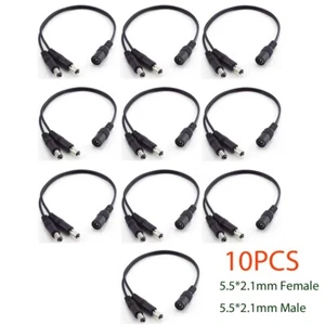 (10-Pack) DC Power Splitter Cable Cord Adapter 1:2 CCTV Security Camera DVR LED - Picture 1 of 2