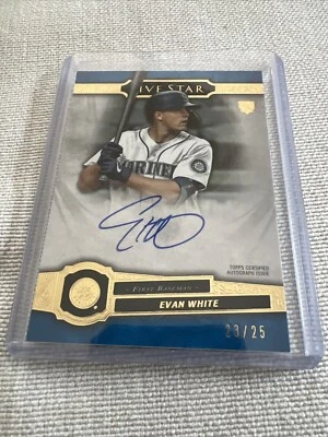 2021 Topps Five Star Auto Blue /25 Evan White #FSA-EW Rookie Auto RC - Image 1 of 2