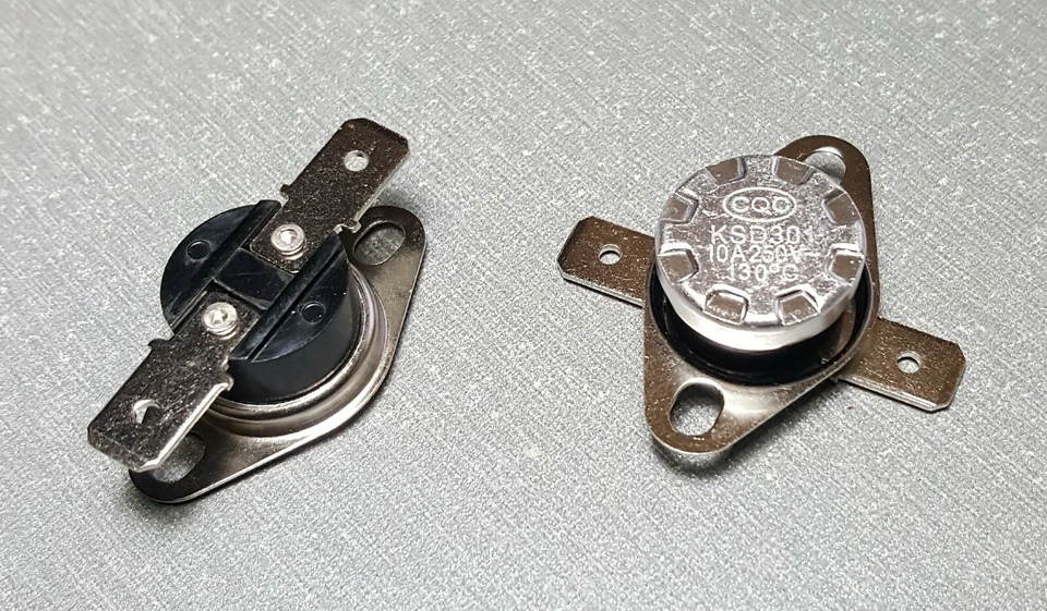 KSD301 130°C N.O. (Normally Open) Thermostat Switch 10A 250V AC Pack of 2 - image 1 of 1