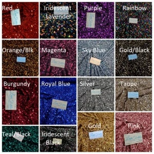 Stretch Velvet with Luxury 5mm Shiny Sequins all over 2-way stretch 58/60” - 15+ - Picture 1 of 151