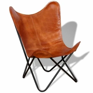 Leather Butterfly Chair Genuine Leather Sling Seat BKF Lounge chair Mid Century - Picture 1 of 11