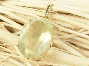 LIBYAN DESERT GLASS FACETED PENDANT 14K GOLD – 10.20g #AUVL126 - Picture 1 of 2