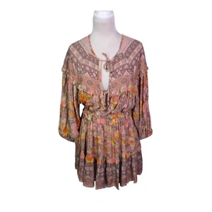 Spell & Gypsy Collective Amethyst Play Dress Size M Floral Pattern Long Sleeves - Picture 1 of 12