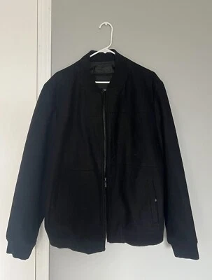 Structure Coat Mens XX Black Half Fleece Lined Full Zip Jacket Windbreaker - Image 1 of 3