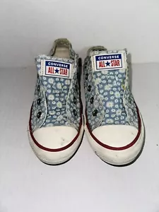 Converse All-Star Blue Denim Daisy Low Sneakers Shoes Girl’s Junior Size 12 - Picture 1 of 7
