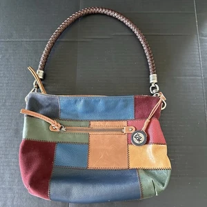 The Sak Indio Patchwork Hobo Leather Suede Shoulder Bag Purse Retired Boho - Picture 1 of 21