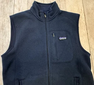 Patagonia Men's Better Sweater Fleece Full Zip Vest Medium M Navy Blue - Picture 1 of 8