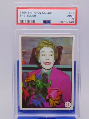 1966 Batman Color Movie Card Bat Laffs #51 Joker Cesar Romero PSA Graded MINT 9 - Image 1 of 3