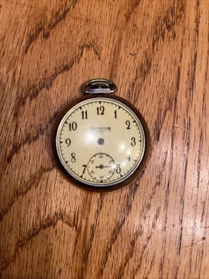 Reloj Bolsillo Hombre Ingraham Viceroy Vintage 1951 Hecho en Estados Unidos Manos Faltantes Foto 1 de 2