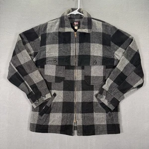 Vintage Woolrich Double Mackinaw Cruiser Jacket Mens M Shadow Plaid Wool 40s 50s - Picture 1 of 24