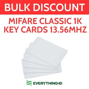 RFID CLASSIC 1K S50 13.56MHZ WHITE CARDS ISO14443A IC HF NFC CONTACTLESS ACCESS - Picture 1 of 2