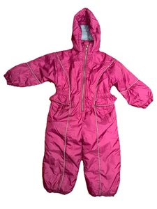 Traje de nieve vintage para niñas Weather Tamer 4T rosa con volantes de una pieza con capucha usado - Imagen 1 de 7