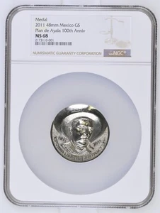 2011 Mexico GS 100th Anniversary Plan de Ayala Medal MS 68 NICKEL - Picture 1 of 8