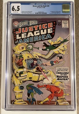 Brave and the Bold #29 CGC 6.5 OW Universal 2nd JLA Robot Cover - Image 1 of 4
