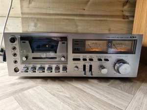 Aiwa AD-6550 Stereo Cassette Deck 70s Silver Hifi Tape Player - Picture 1 of 23