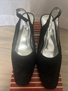 Lava Genesis Dress Shoes Women's Black Sparkle Heels Size 8.5 style 3043 - Picture 1 of 11