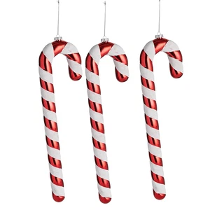 Set of 3 Large Red & White Candy Cane Tree Decorations Ornaments New 40cm - Picture 1 of 9