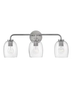 Percy 3-Light Bathroom Vanity Light in Antique Nickel - Picture 1 of 1