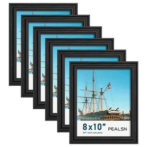 8x10 Picture Frame Set of 6, Display Pictures 5 x 7 with Mat or 8 x 10 Withou... - Picture 1 of 7