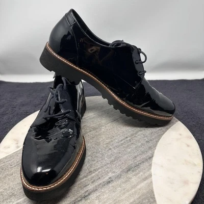 Mephisto Shoes Womens Size 9.5 Black Patent Leather Oxford Lug Sole 44636 - Image 1 of 4