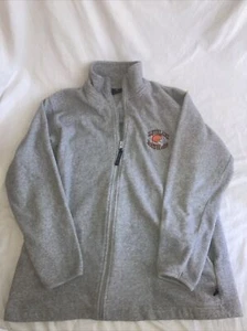 Cleveland Browns Jacket Men Medium Grey Full Zip Full Zip Fleece Pockets White - Picture 1 of 12