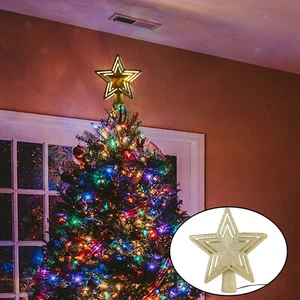 Shiny Christmas Tree Topper Lighted Holiday LED Light Snowflake Projector AU HOT - Picture 1 of 28