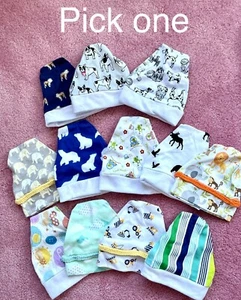 Animals and more novelty prints baby beanie -stretch knit - handmade - Picture 1 of 9