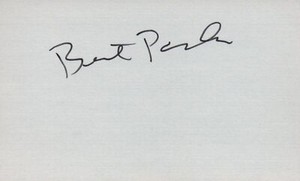 Bert Parks Actor Singer 1975 Straw Hat Awards TV Autographed Signed Index Card