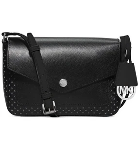Michael Kors Greenwich Small Flap Crossbody Bag Messenger Purse Logo Black $208 - Picture 1 of 11