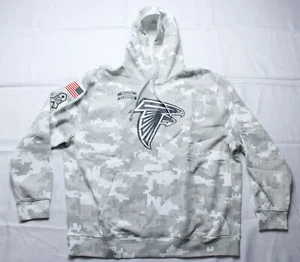Atlanta Falcons Nike 2024 Salute to Service Club Fleece Hoodie Arctic Camo XL - Picture 1 of 4