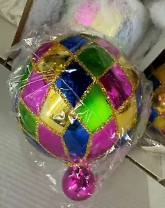 Christopher Radko Carnival Harlequin Ball Drop Ornament Pink 98-330-0 - Picture 1 of 3