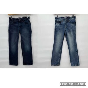 Lot Of 2 Boys Cat & Jack Jeans- Size 8- Stretch- Adjustable Waist Straight Recto - Picture 1 of 15