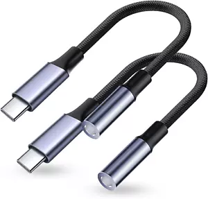 USB Typ C auf 3,5 mm Kopfhörer Klinke Adapter, (2er Pack) USB C auf Aux Buchse Audio D - Bild 1 von 12
