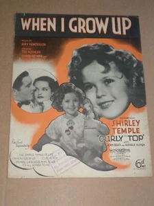 Shirley Temple -Curly Top 1935 film sheet music - Picture 1 of 1