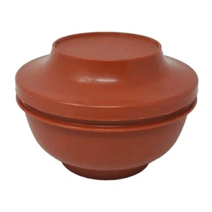 Vintage Tupperware Seal & Serve Red Oriental Bowl 1436 with  lid 1437 - Picture 1 of 7