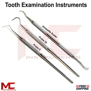 Dentistry Examination Explorers Sickle Towner Periodontal Probes Tooth Scrapper  - Picture 1 of 4