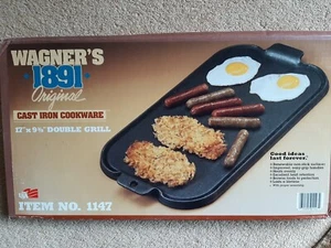 Wagner's 1891 Cast Iron Double Grill 17 Inches BNIB - Picture 1 of 8