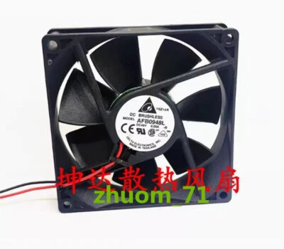 1PC Delta AFB0948L 9225 DC48V 0.08A 2-wire double ball cooling fan - Image 1 of 3
