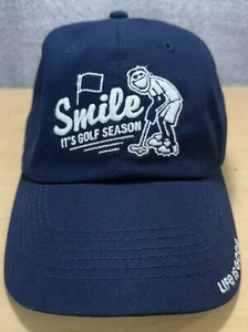 Life Is Good Smile It's Golf Season Blue Adjustable Strapback Hat - Picture 1 of 9