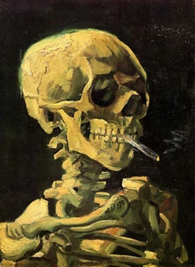 Skull with Burning Cigarette by Vincent Van Gogh, Canvas Print, in various sizes - Picture 1 of 1