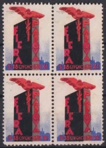 F-EX17428 ITALY CINDERELLA 1933 PADUA PADOVA FAIR NO GUM BLOCK4. - Picture 1 of 1