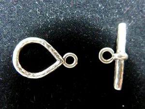 TEARDROP SHAPE ~ 11x13mm TOGGLE CLASP ~ STERLING SILVER ~ 925 - Picture 1 of 1
