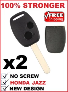 2x 2B FITS HONDA JAZZ REMOTE CAR KEY SHELL REPLACEMENT KEY BLANK 100% STRONGER - Picture 1 of 5