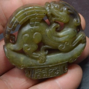Ancient Chinese hand-carved natural jade pendant necklace antique collection - Picture 1 of 4