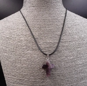 Collier pendentif crucifix croix en Améthyste - Foto 1 di 2